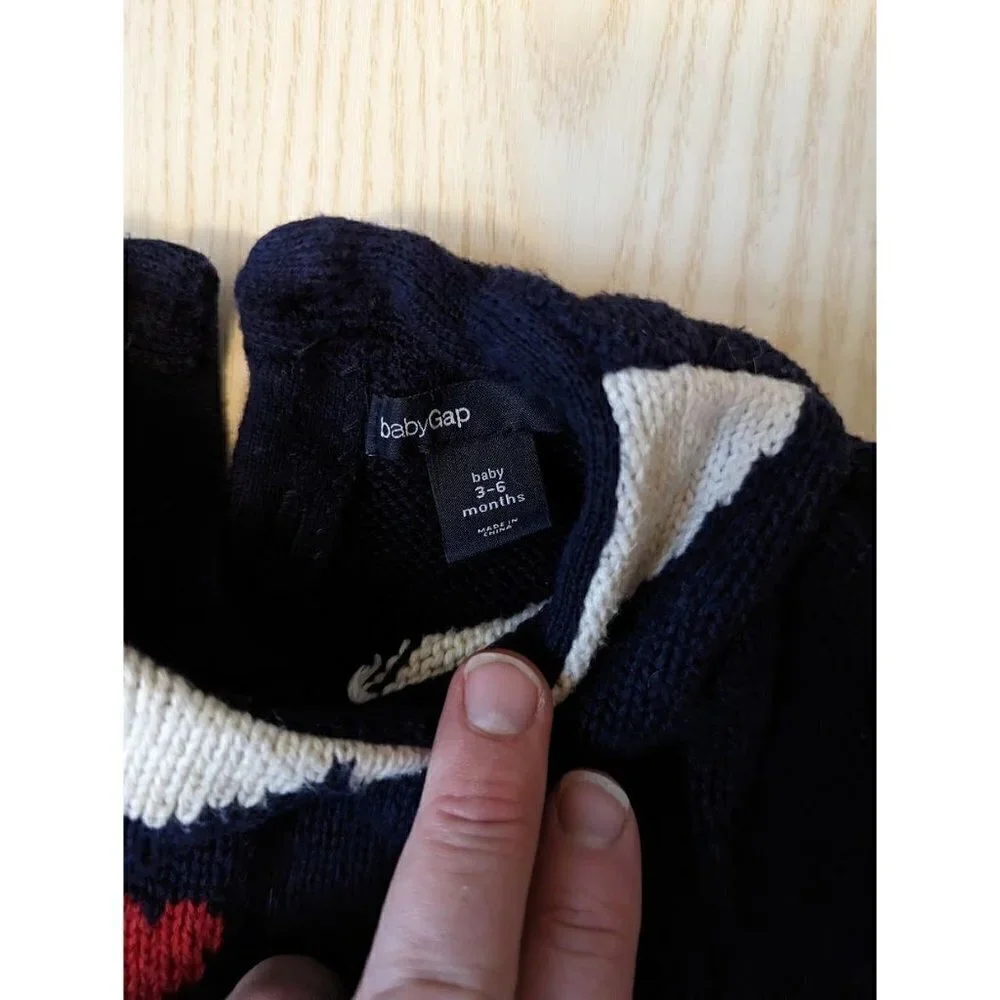 Baby Gap Navy Blue Knit Long Sleeve Sweater Dress Infant Girl 3-6 months